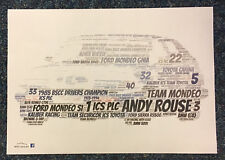 Andy Rouse BTCC BSCC Triumph Dolomite Rover Vitesse Ford Word Art ~ A4 Poster