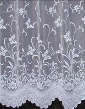 Scalloped White Net Curtains