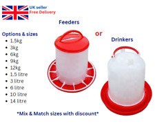 1.5/3/6/9/12kg Chicken Feeder 1.5/3/6/11/14L Drinker Poultry Bird Hen Water Red