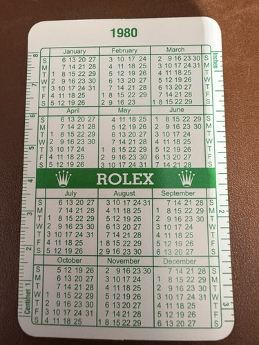 Rolex 1979 1980 green calendar - green,
