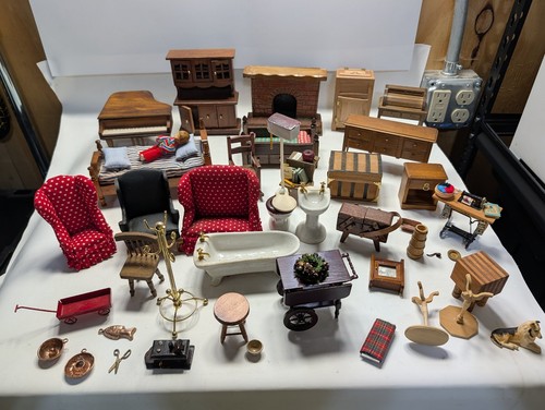 Vintage dollhouse furniture - vintage,