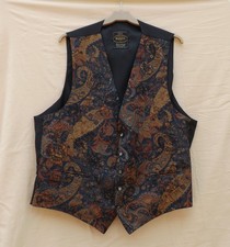 Mens Waistcoat, Size XL, Browns International, black/multicolour, Used