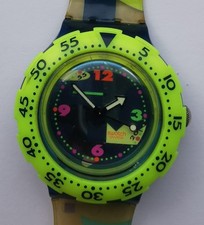 Rare Old Swatch 1994 Over The Wave SDN105 Swatch Scuba & Strap WORKING