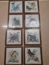 8 Coasters with Animal/Butterfly Pictures