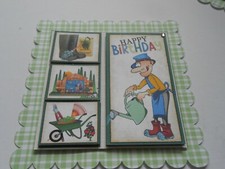 PK 2 HE LOVES HIS GARDENING EMBELLISHMENT TOPPERS FOR CARDS AND CRAFT