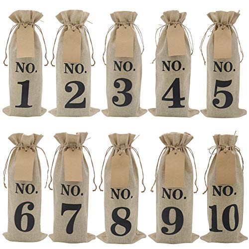 10pcs burlap wine - 10pcs, bags