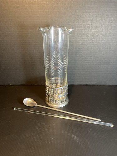 Vtg silverplate clear glass - &,
