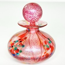 Isle of Wight Glass. Summer Fruits Small Squat Iridescent Perfume Bottle