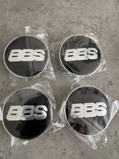 4 X BBS Wheel Centre Cap Alloy Hub Center Caps 68mm Black / Silver NEW SEALED