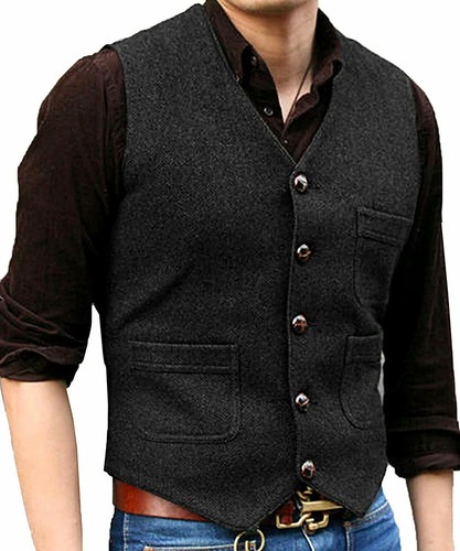 Mens retro tweed waistcoats - retro,