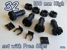 Set 32 Kitchen Plinths  Legs 150 mm Cabinet Unit Base Adjustable 16  Clips Free 