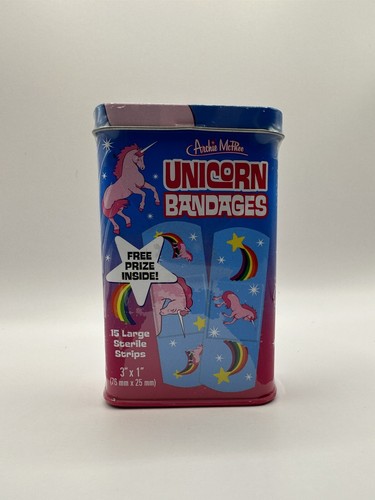 Unicorn plasters tin with - in,