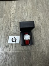 Gossip Quartz Women's Watch GSP543 Japan MOVT Red Band Pearl Face + Jewels - New