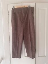 Zara Brown Plaid Style Wide Leg Trousers Sz XL