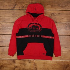 Vintage Ecko Unlimited Spell Out Hoodie 2XL Roundneck Mens Red