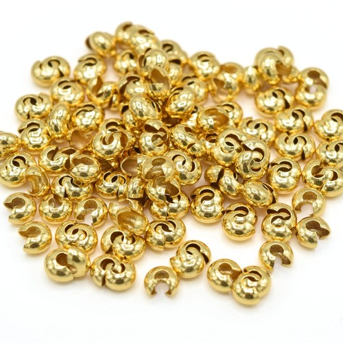 100 brass crimp cover - brass,