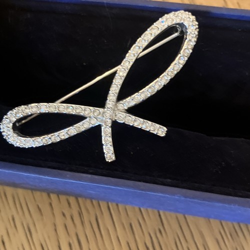 Swarovski signed silver tone - silver,