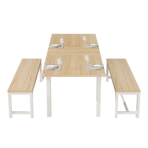 Extendable wooden dining - dining, table