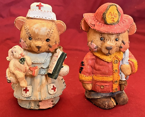 Vintage teddy bear figurines - vintage,