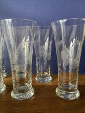 5 Vintage Etched Floral Flared