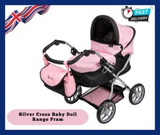 Silver Cross Dolls Ranger Pram Girls Play Toy Buggy Pushchair For Kids Outdoor