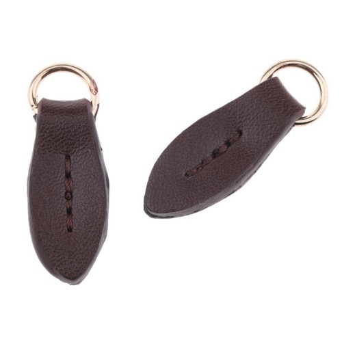 Leather zipper puller pull - 2x,