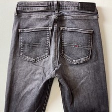 Ladies TOMMY HILFIGER TJ 2008 High Rise Skinny Grey Jeans Size 8 W26 L30 (413H)