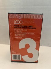 NEW OLD STOCK LEBO 3PK VIDEO STORAGE CASES FOR VHS OR BETA FORMATS MADE IN USA