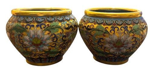 Pair chinese champleve - of,