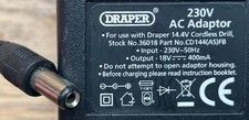 Draper 18v 400mA Battery Charger for 14.4v Cordless Drill Power Supply Adapter