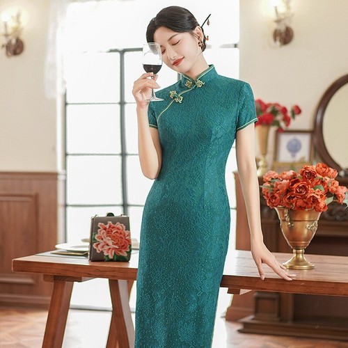 Chinese elegant emerald satin - chinese,