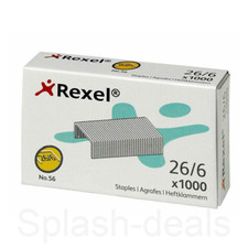 Rexel No.56 Staples 26/6 - Strong High Quality For All Staplers - Box of 1000