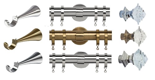 35mm metal curtain pole - metal,