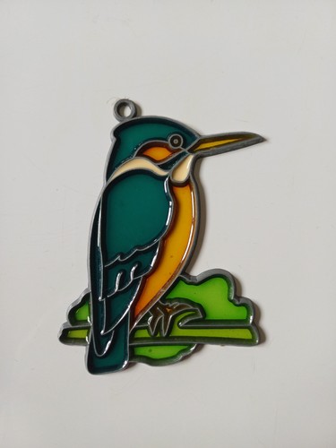 Kingfisher stained glass style - stained,