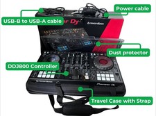 Pioneer DDJ-800 2 Channel portable DJ Controller, Decksaver and padded carry bag