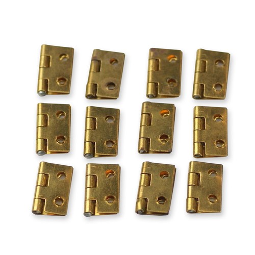 12x small brass hinges clock - small,