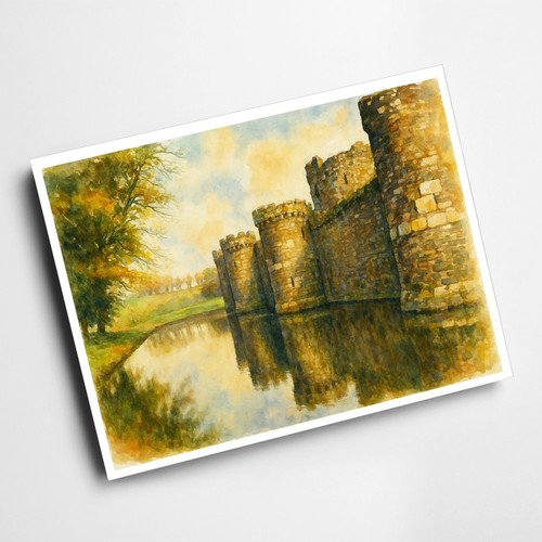 Print beaumaris castle - a6,