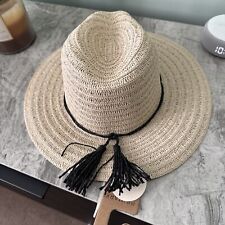 Primark Ladies Summer Holiday Packable Beige Woven Straw Foldable Sun Hat. BNWT
