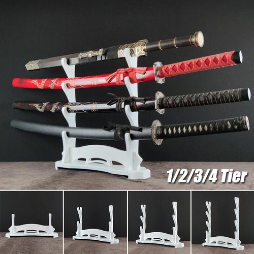 White wood samurai - sword, stand