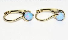9ct Gold Blue Opal Leverback
