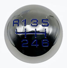 chrome R2 round 6 speed blue gear shift knob for ford 12mm