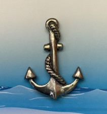 Ships Anchor Silver Pewter Pin