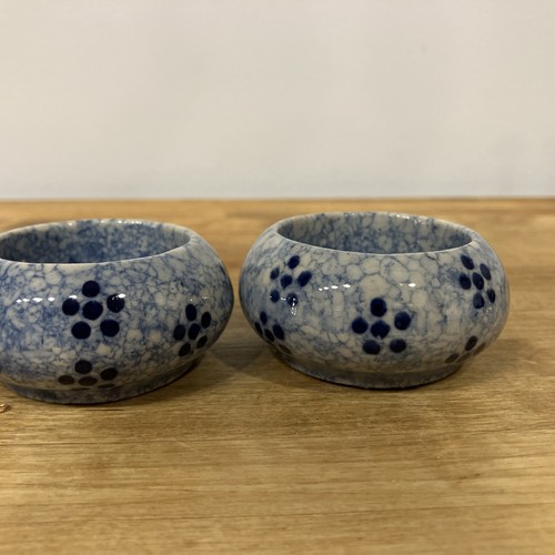 Vintage pottery blue crackle - blue,