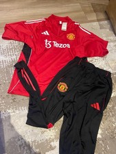 Adidas Manchester Unite Tracksuit -   Red football Dri Fit XL- New
