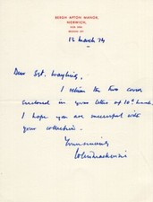 WW2 Colditz POW Colin Mackenzie sent coded messages hand written & signed letter