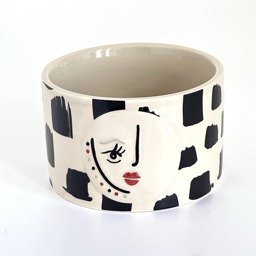 Ladies face planter bowl - face,