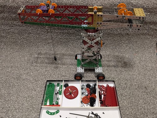 Meccano crane metal job lot - meccano,