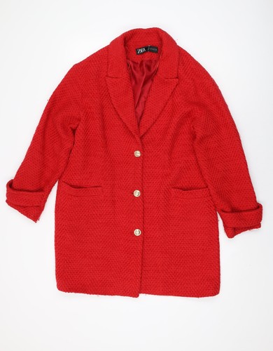 Zara womens red overcoat coat - womens,