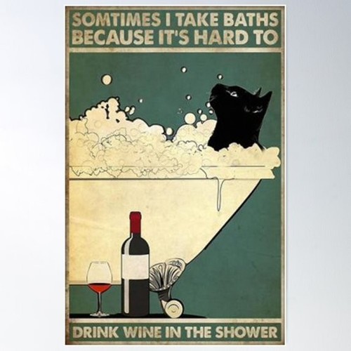 Black cat bath - &, wine