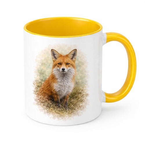 Watercolour fox mug brew crew - fox,